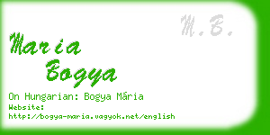 maria bogya business card